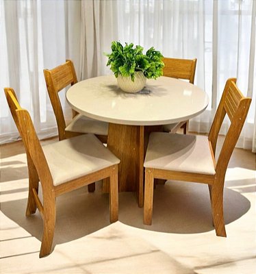 Conjunto Mesa Flipp Slin com 04 cadeiras Brisa- Viero Móveis