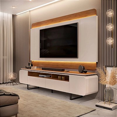 Bancada e Painel Firenze 3D Tv até 65" - DJ Móveis
