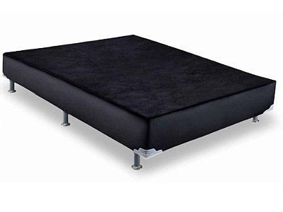 Base para Colchão Casal Comum Sommier Corino Preto  - Ortobom