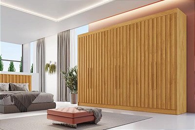 Roupeiro Potente Ripado 6Portas 100% MDF 2.50m de largura- Europa Rf