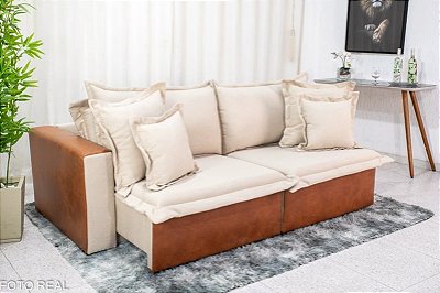Sofá Retrátil Reclinável e Sofá Cama 2.20m Corinto Sem Detalhe e sem Caixa  -  Innove