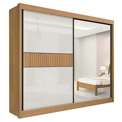 Roupeiro 2 Portas Titanium Ripado 100% MDF Larg. 2.20m - D Doro