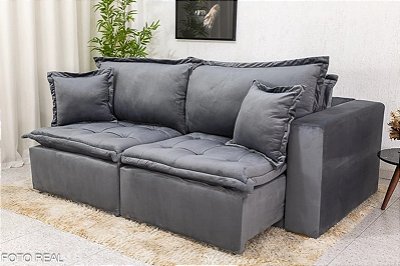 Sofá Retrátil Reclinável e Sofá Cama Rubi 2.20m