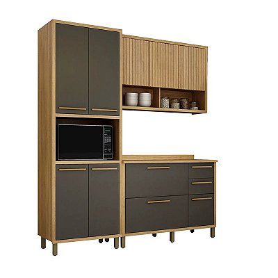 Armário Cozinha Torino 3 Peças Paneleiro + Balcão + Aéreo - Valdemoveis