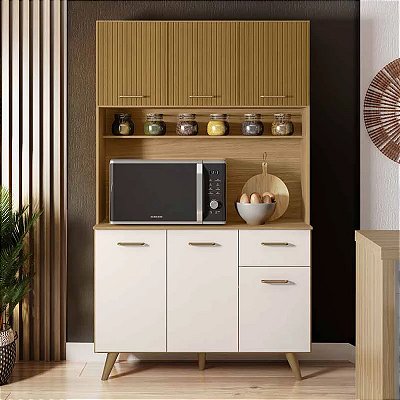 Kit Cozinha Lívia 6 Portas 1 Gaveta Larg. 1.10m - Poliman