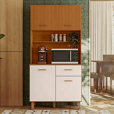 Kit Cozinha Izis 4 Portas 1 Gaveta Larg. 0.90m - Poliman