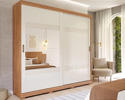 Roupeiro Blumenau 100% MDF 2 portas de correr 2.43m - Panan