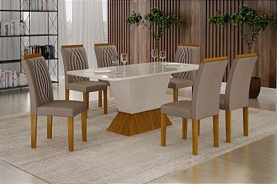 Mesa Larissa 1.80 x 0.90 com 06 cadeiras Deoh