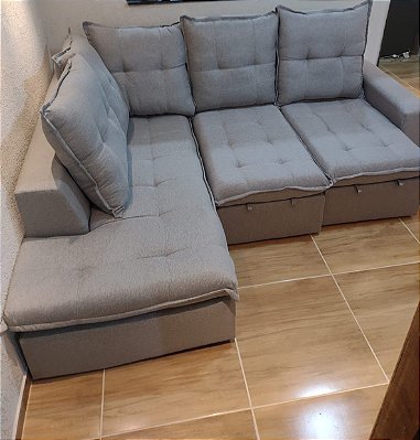 Sofá Canto Retrátil Colatina com Chaise 2.60m - Idealle
