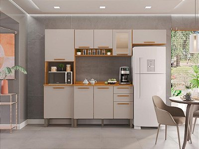 Cozinha Completa New Valência com Aéreo 3 portas Reflecta 4 peças – Salleto