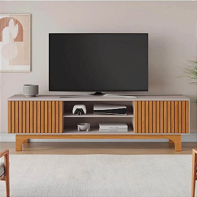 Rack Bancada Triunfo Ripado Larg. 2.00m Tv até 70 - JCM Movelaria