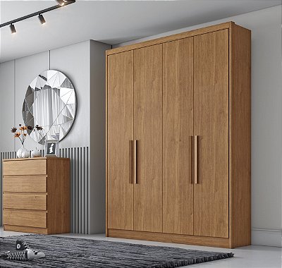 Roupeiro Moderni Plus 100% MDF 1.64m 04P03G. Sem espelhos - Novo Horizonte