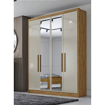 Roupeiro Moderni Plus 100% MDF 1.64m 04P03G. Com espelhos - Novo Horizonte tr