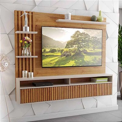 Painel Aurora Ripado 1.80m Tv até 65 - Viero Móveis