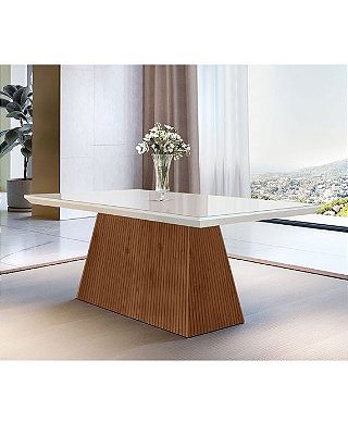 Mesa Luna 1.20m Tampo MDF/VIdro canto copo - Rufato