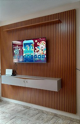 Painel Riso Ripado C/Nicho Larg. 1.82m tV ATÉ 65- JCM
