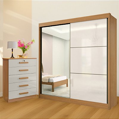 Roupeiro Titanium 2.20m  2P. + Cômoda Ipanema