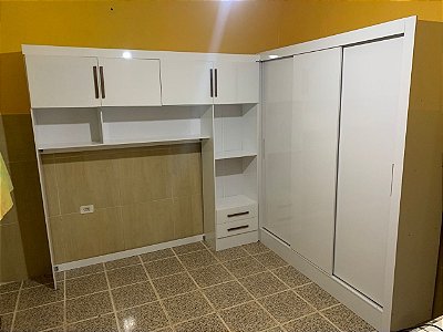 Modulado 4 Portas + Guarda-Roupa 3 Portas Sem espelho Dubai/Santiago   – Carioca Móveis