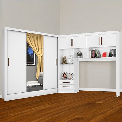 Modulado 4 Portas + Guarda-Roupa 3 Portas 1 espelho Dubai/Santiago  – Carioca Móveis