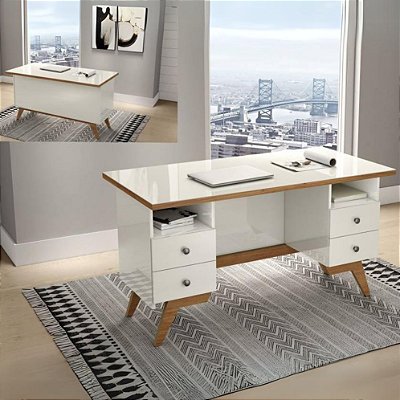 Mesa de Escritório C720VW 100% MDF - Dalla Costa