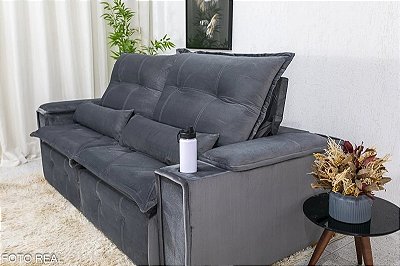 Sofá Retrátil Reclinável 2.30m Monaco D28 Soft com porta copos