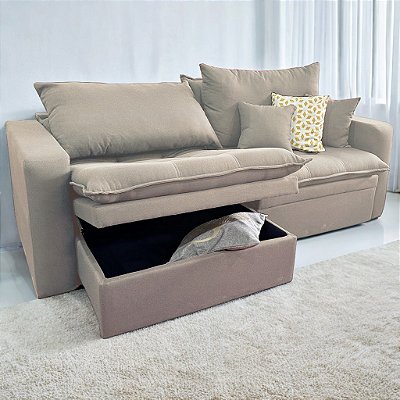 Sofá Retrátil Baú Versate 2.40m - Arjan Decor