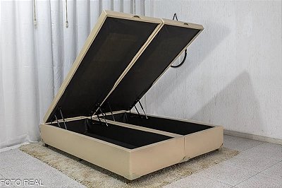 Base Box Baú Queen Bipartido Eli 158x198x42 Blindado - Nature Móveis