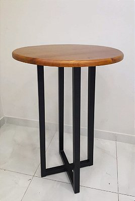 Mesa Bistro Coliseu Avulsa Tampo Madeira Macica Freijo Base Preto Fosco Paonanda