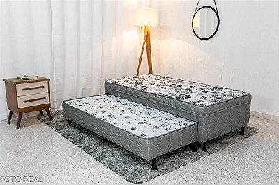 Cama Box Solteiro Ortopédica  Dackar + Cama Auxiliar Orthoside