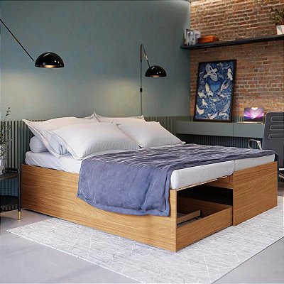 Bibox Matrix Cama 3 em 1 Solteiro-Solteiro c/Auxiliar e Casal - Tebarrot