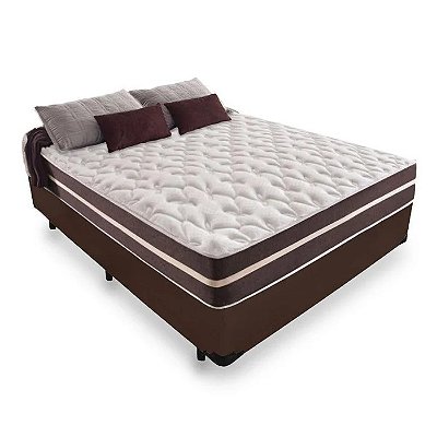 Base + Colchão Classic Casal 1.38m Molas Superlastic até 130Kg/Pessoa - Anjos