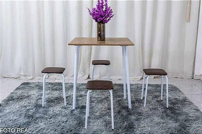 Mesa dobrável Bali C/ 4 Tamboretes - Teixeira