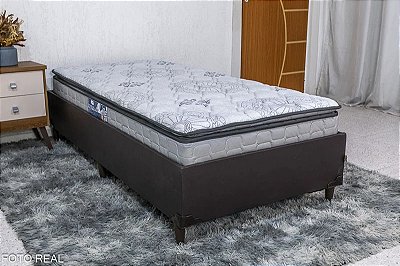 Box Solteiro Zeus Korino Café SE + Colchão Solteiro Orthosono Espuma D33 92x188x53 Anjos