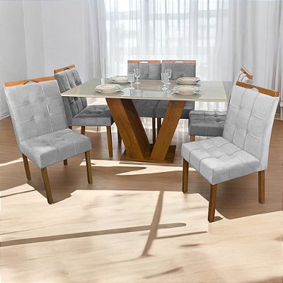 Mesa Classic 160x80 com 04 Cadeiras Sophia - Cel Móveis