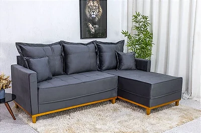 Sofá 3 Lug. Com Chaise Lado Esquerdo Milão Larg. 2.30m - Molas Ensacadas