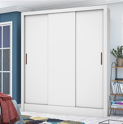 Roupeiro 3 Portas Dubai/Santiago (Sem espelho) 1,79 m Branco - Carioca Móveis