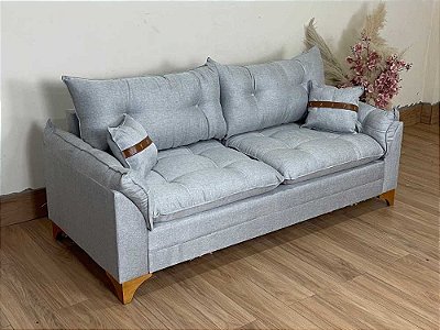 Sofá 3 lugares Creta 2.00m – Cinza Linho