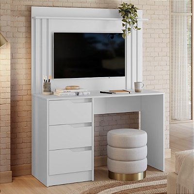 Escrivaninha com Painel Doble Branco Fosco - Albatroz
