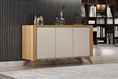 Buffet Pampulha 1.34m Cinamomo/Off White  - Valdemóveis
