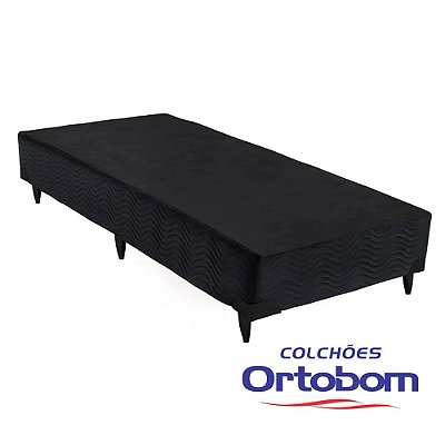Base Sommier Solteiro 88x188x30 Camurça Preto - Ortobom