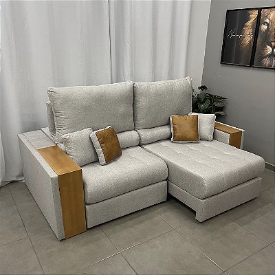 Retrátil e Reclinável Sorrento 2.30m D28 Linho Gelo - Innove