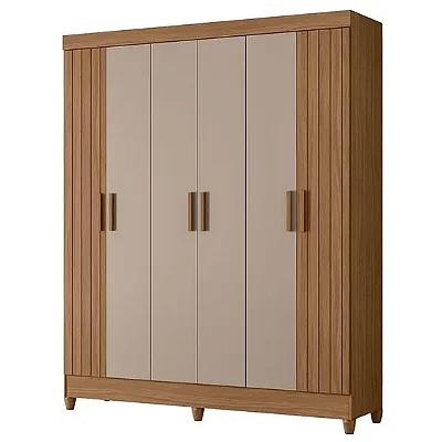 Roupeiro Uruguai 06 Portas 1.65m Carvalho/Fendi - Moval