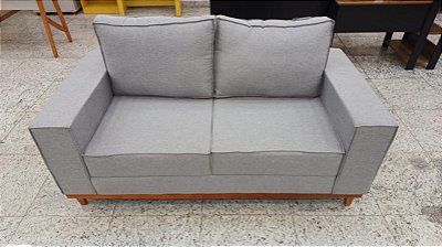 Sofá 02 Lugares Leme 1.80m Linho Cinza