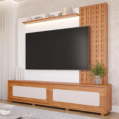 Home Theater Marrocos 2.28m Tv 84" Cinamomo/Off White - Permobili