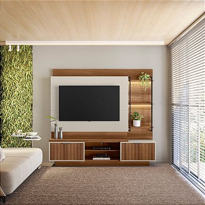Home Theater Belmonte 2.00m Tv 65 Freijo/Off White - Linea Brasil