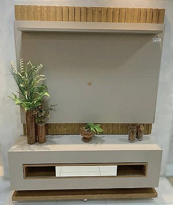 Painel + Bancada até 60″ Vitti 100% MDF  Off White/Demolição - DJ Móveis