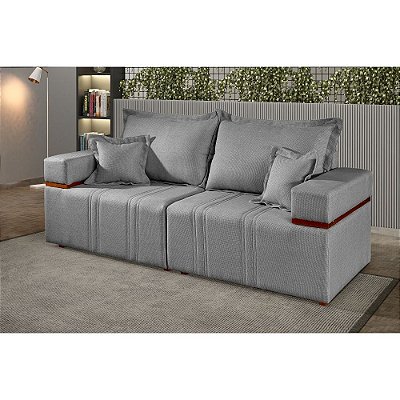Sofá Box 2.00m Cód: 3076 Linho Cinza - Lufer
