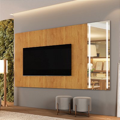 Painel Vitrum 100% MDF 2.18m Tv até 75 Naturale - Mavaular