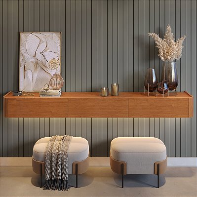 Nicho Union 100% MDF 1.80 m Com Fita de LED Naturale - Mavaular