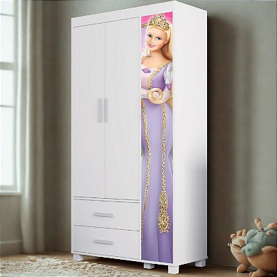Roupeiro 4 Portas Lívia 100% MDF 0,89cm (Menina) Barbie 404189